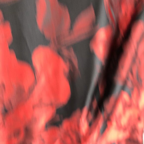 Tommy Hilfiger Dress Women 12 Red Black Jacquard Dark Floral Shiny Event NEW - Picture 13 of 16